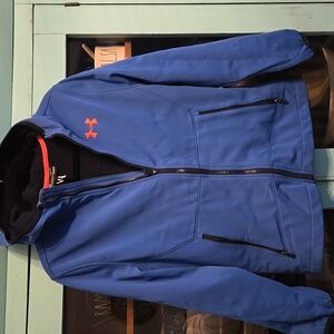 Under Armor Cold Gear Lightweight Jacket size YLG blue/navy/orange